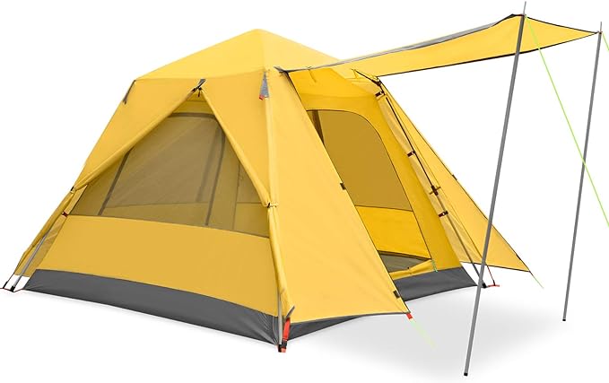 Camping Tents 3 Person Waterproof Instant Tents 3 People Cabin Tent Easy Setup with Sun Shade Automatic Aluminum Pole