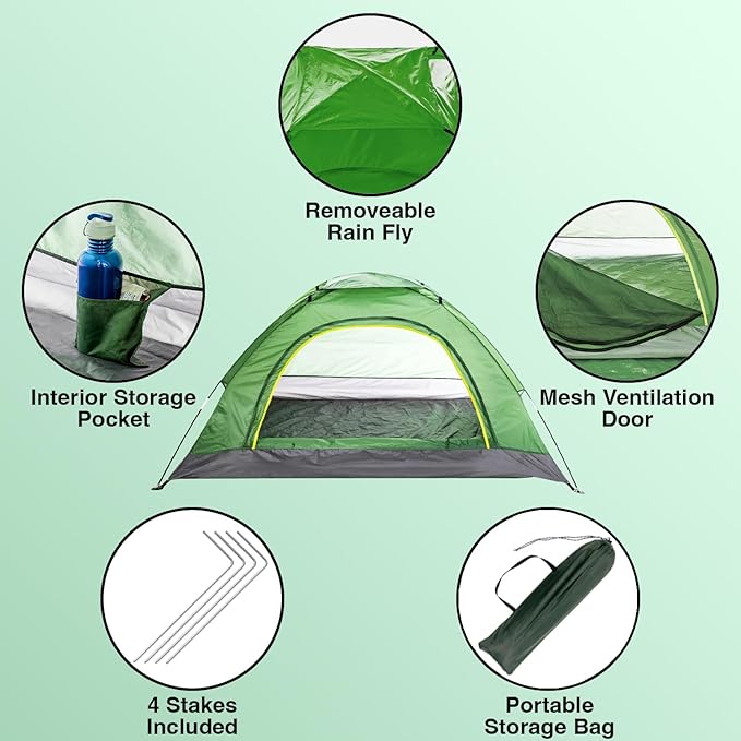 10 Pack Bulk 4 Person Tents for Homeless, Scouts, Camping, Backpacking | Waterproof Lightweight Easy Pop Up Setup 3-4 Person Tent